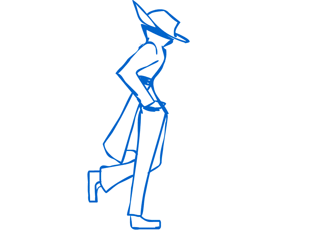 Walking gentleman animation